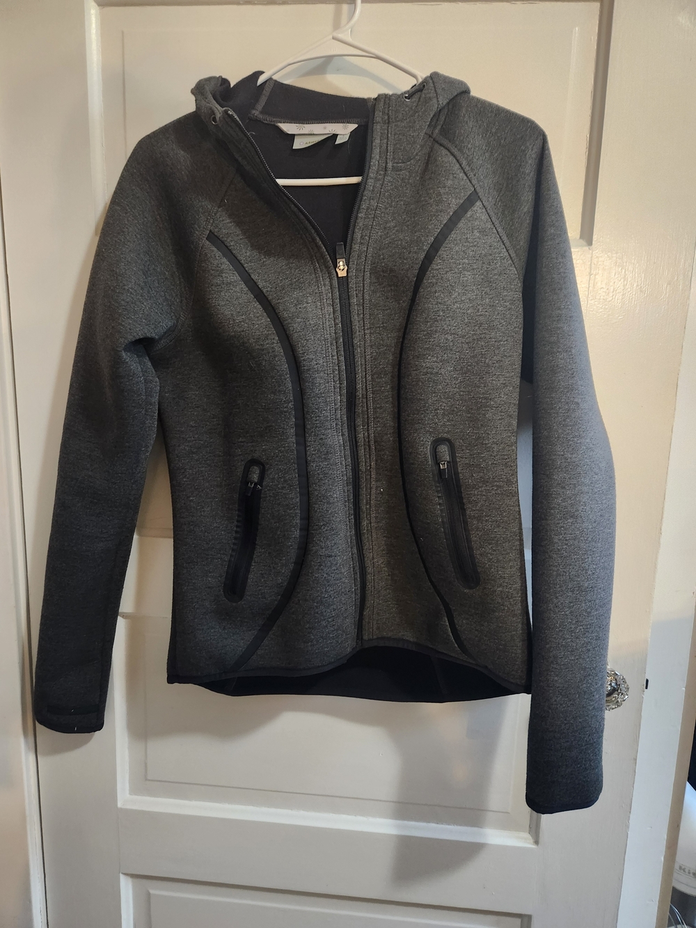 Women's Grey Hooded Zip-Up Jacket